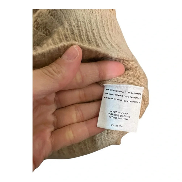 Naadam Open Cable Crewneck Wool & Cashmere Pullover Sweater - Picture 6 of 6